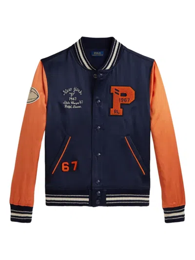 Polo Ralph Lauren Kids' Ribbed Two-tone Bomber Jacket In Multi