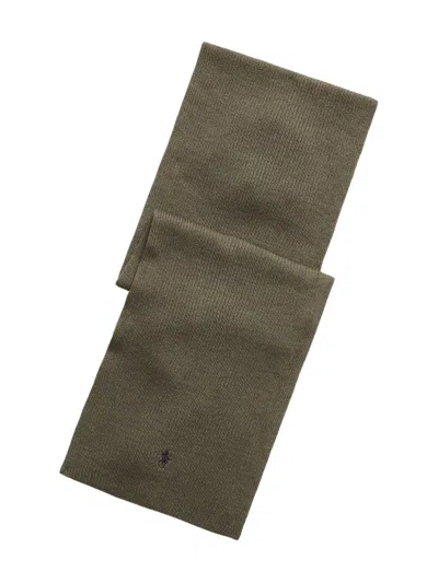Polo Ralph Lauren Ribbed Wool Scarf In Green