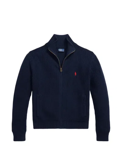 Polo Ralph Lauren Ribbed-knit Cardigan In Blue