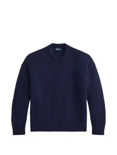 Polo Ralph Lauren Ribbed-trim Wool Sweater In Blue