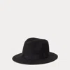 Polo Ralph Lauren Ribbon-trim Wool Fedora In Black