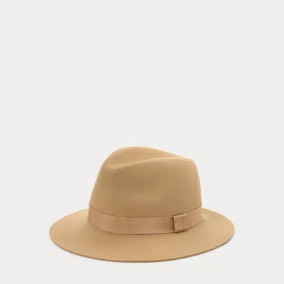 Polo Ralph Lauren Ribbon-trim Wool Fedora In Neutral