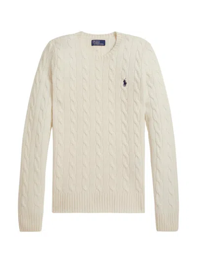 Polo Ralph Lauren Rib-knit Crew Neck Sweater For Women - Size S In Bianco