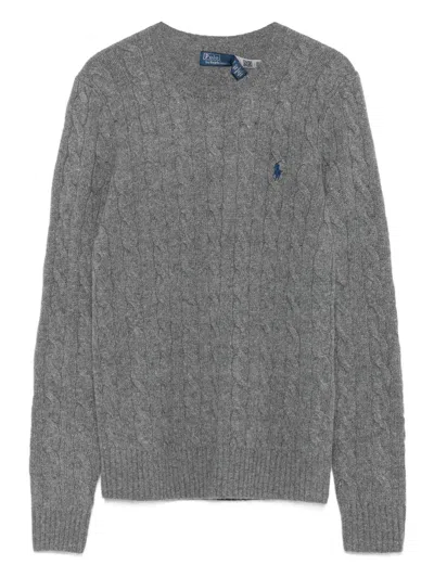 Polo Ralph Lauren Rib-knit Crewneck Sweater With Embroidered Pony, Long Sleeves & Rib Cuffs, Size S In Multi