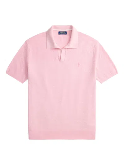 Polo Ralph Lauren Rib-knit Johnny Collar Polo In Rosa