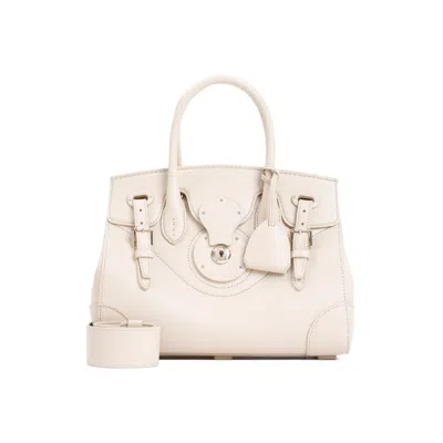 Polo Ralph Lauren Ricky Cream Calf Leather Handbag In Neutrals