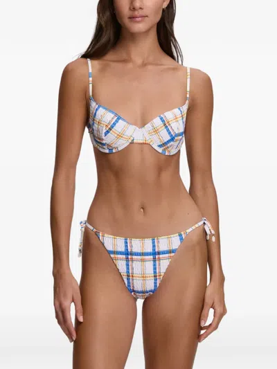 Polo Ralph Lauren Ricky Smocked-check Bikini In White