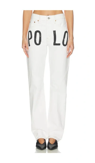 Polo Ralph Lauren Rigid Denim Standard Straight Pants In White