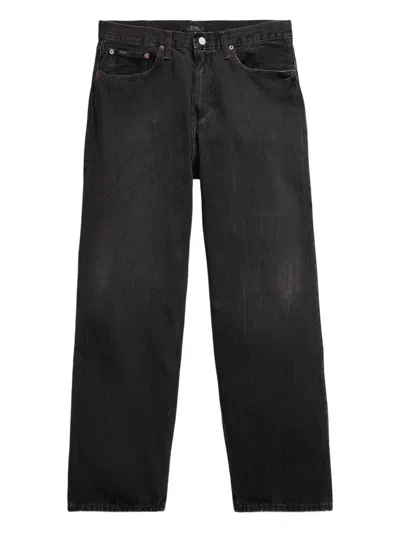 Polo Ralph Lauren Rigid Denim Trousers In Black