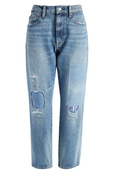 Polo Ralph Lauren Ripped & Repaired Tapered Ankle Jeans In Banos Wash