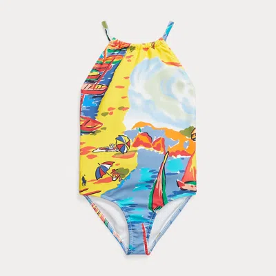 Polo Ralph Lauren Kids' Riviera-print One-piece Swimsuit In Seaside Village Haven