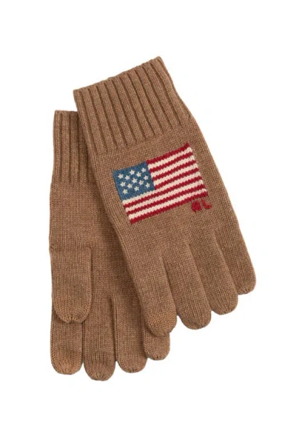 Polo Ralph Lauren Rl Flag Glove In Brown