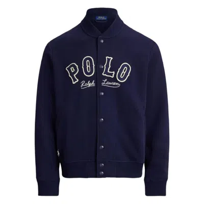 Polo Ralph Lauren Rl Fleece Western-logo Jacket In Blue