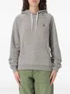 Polo Ralph Lauren Women's Shrunken Fit Fleece Hoodie Sweatshirt In Gray