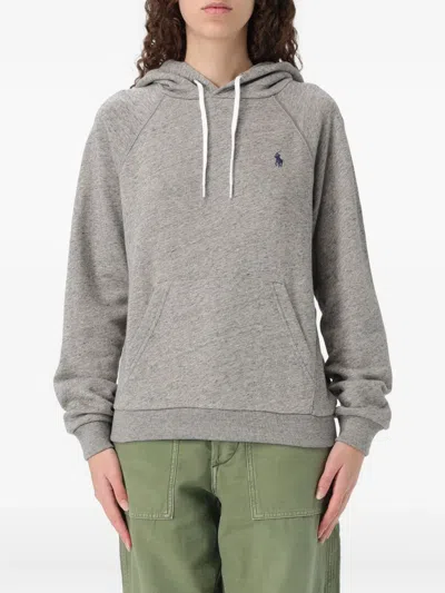 Polo Ralph Lauren Arctic Fleece Shrunken Fit Hoodie In Gray