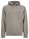 Polo Ralph Lauren Classic Pullover Hoodie With Drawstring In Grey
