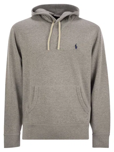Polo Ralph Lauren Rl Hoodie With Logo In Grey