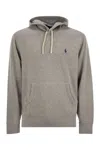 Polo Ralph Lauren Classic Pullover Hoodie With Drawstring In Grey