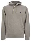 Polo Ralph Lauren Classic Pullover Hoodie With Drawstring In Grey