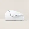 Polo Ralph Lauren Rl Linen Contrast Duvet Cover In White/navy