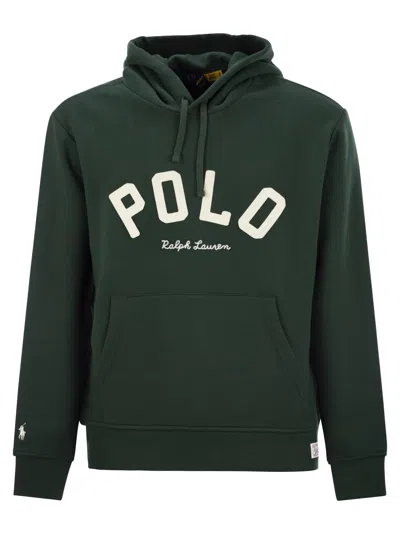 Polo Ralph Lauren Rl Sweatshirt With Hood And Logo In Green