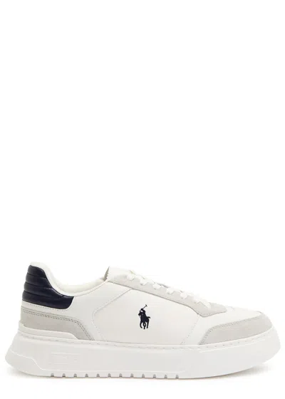 Polo Ralph Lauren Rlite Sport Panelled Leather Sneakers In White