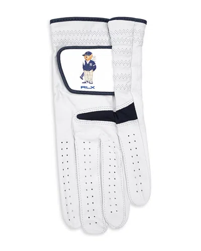 Polo Ralph Lauren Rlx Leather Golf Gloves In White