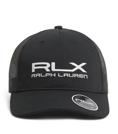 Polo Ralph Lauren Rlx Ralph Lauren Logo Trucker Cap In Black