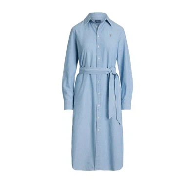 Polo Ralph Lauren Robe Chemise En Jean In Blue