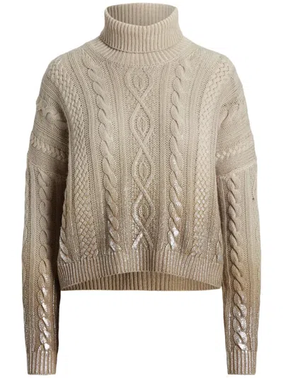 Polo Ralph Lauren Roll-neck Cashmere Jumper In Neutrals