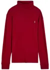 Polo Ralph Lauren Roll-neck Cotton Top In Red