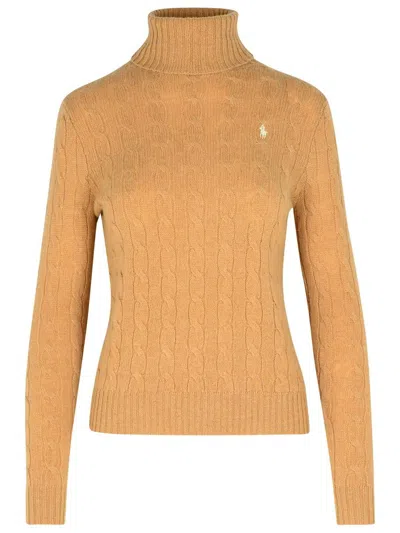 Polo Ralph Lauren Roll Neck Knitted In Beige