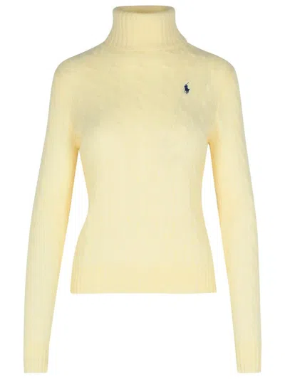 Polo Ralph Lauren Roll Neck Knitted In Yellow