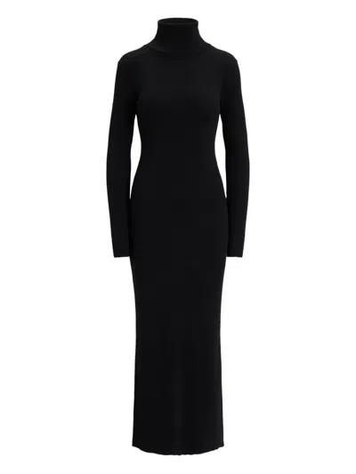 Polo Ralph Lauren Roll-neck Long-sleeved Dress In Black