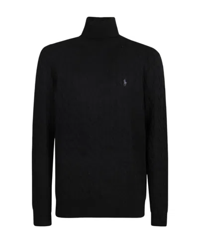 Polo Ralph Lauren Wool And Cashmere Sweater With Frontal Logo In Black