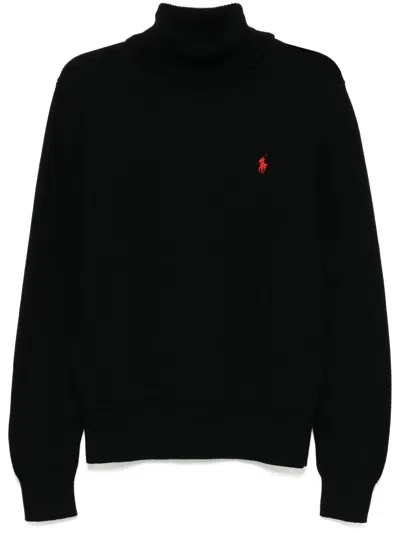Polo Ralph Lauren Roll Neck Sweatshirt In Black