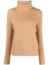 Polo Ralph Lauren Roll-neck Cashmere Jumper In Brown