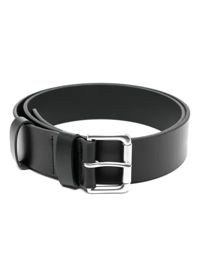 Polo Ralph Lauren Roller Logo-debossed Leather Belt In Schwarz