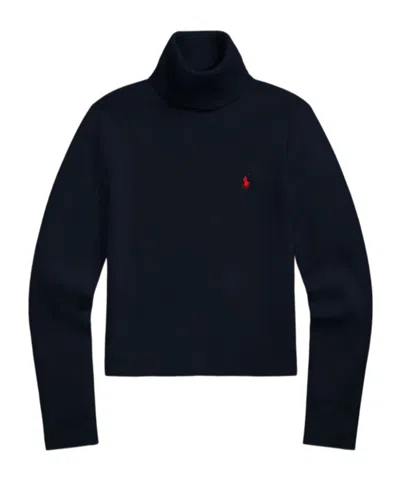 Polo Ralph Lauren Roll-neck Sweater In Navy Blue