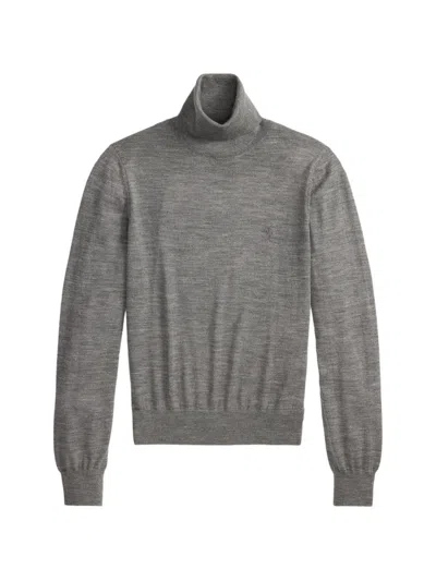 Polo Ralph Lauren Turtleneck Slim-fit Wool Sweater In Gray