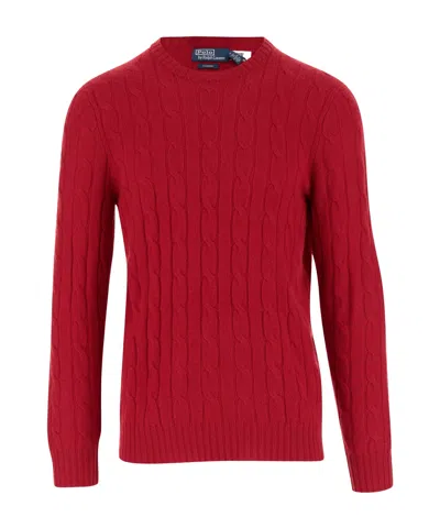 Polo Ralph Lauren Cable-knit Wool-cashmere Sweater In Park Ave Red