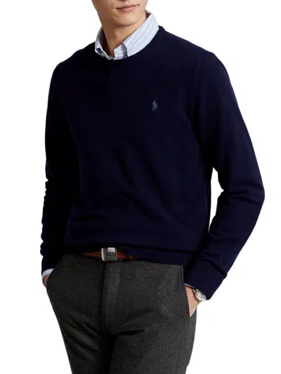 Polo Ralph Lauren Round Collar Long Sleeve Sweater In Black