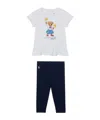 Polo Ralph Lauren Round Collar Short-sleeve T-shirt Pants Two-piece Set In White