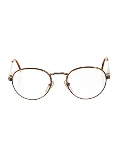 Pre-owned Polo Ralph Lauren Round Eyeglasses In Brown/gold