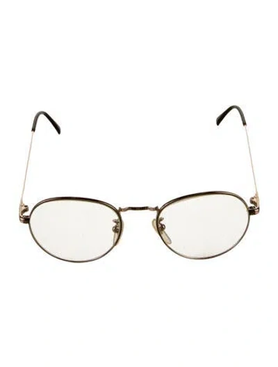 Pre-owned Polo Ralph Lauren Round Eyeglasses In Gold