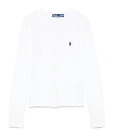 Polo Ralph Lauren Round-neck Knitted Cardigan In White
