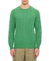 Polo Ralph Lauren Ralph Lauren Green Braided Cotton Sweater In Green