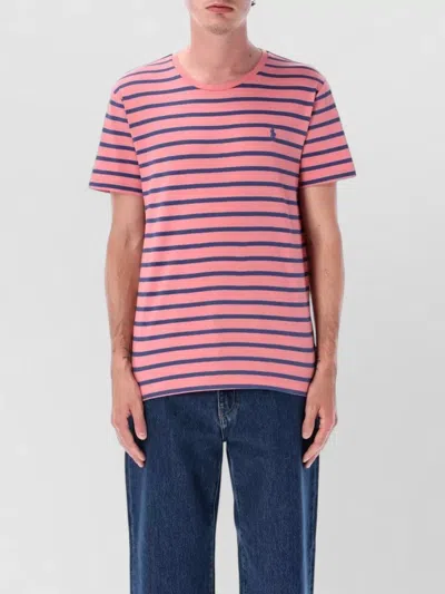Polo Ralph Lauren Round Neck Striped Cotton Jersey T-shirt In Multi