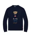 Polo Ralph Lauren Cotton Coolmax Novelty Bear Sweater Refined Navy In Black