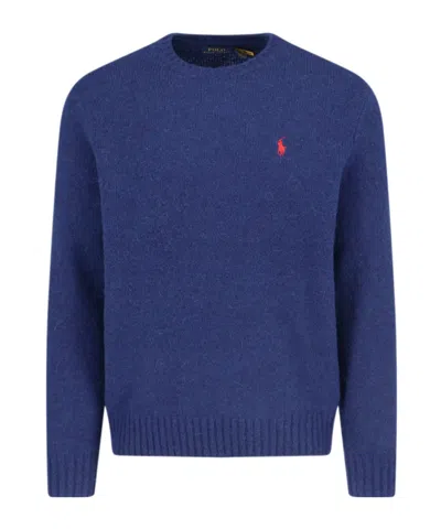 Polo Ralph Lauren Crewneck Sweatshirt With Embroidered Logo Detail In Blue